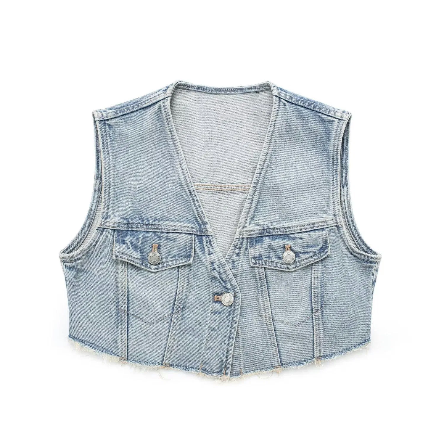 Женский джинсовый жилет без рукавов, Blu Denim