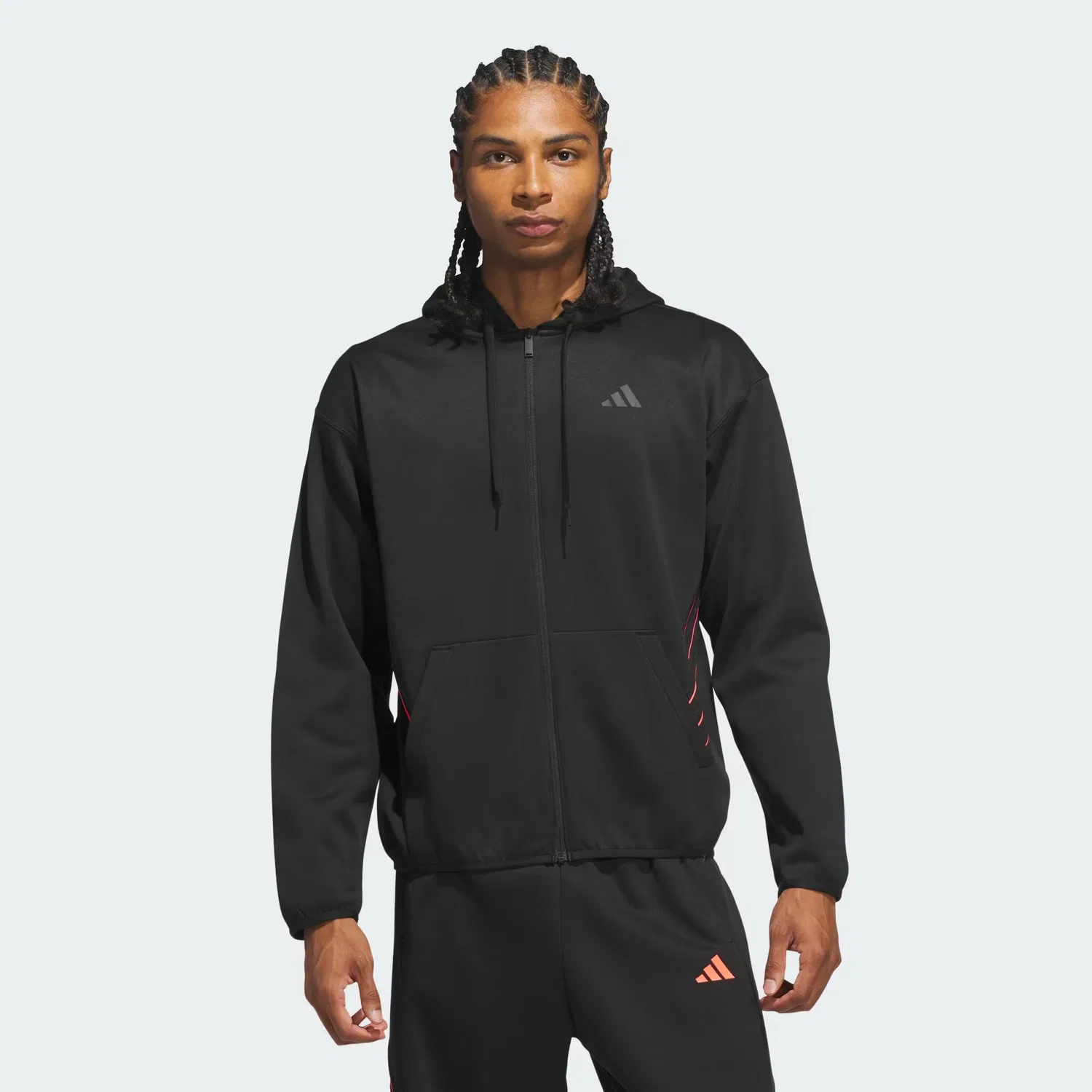 Мужское худи на молнии Crazy Warm Fullzip Adidas Performance, черный/solar turbo