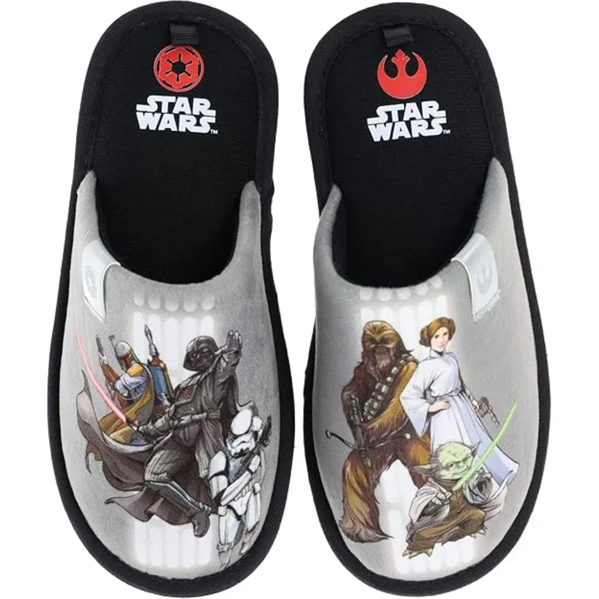 Детские тапочки для девочек с принтом Star Wars Mismatch Family Slide-On Slippers Star Wars, Grey