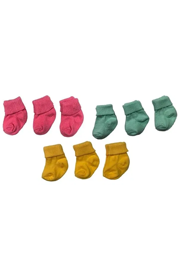Детские носки хлопковые 9 шт Neocotton, Fuchsia-Mint-Yellow