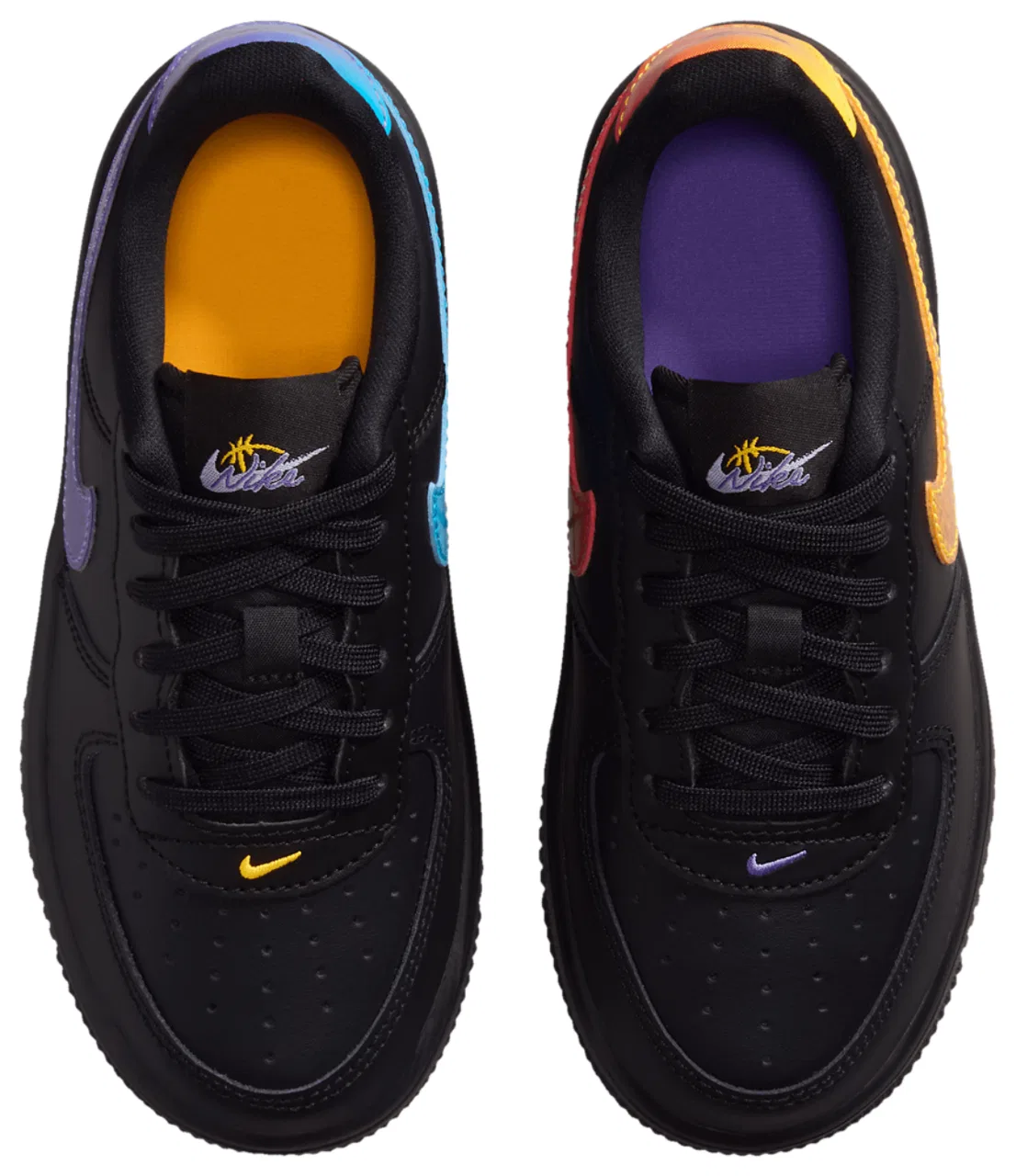 Детские кроссовки для девочек с низким силуэтом Nike Air Force 1 Low, Black/Purple — фото 4