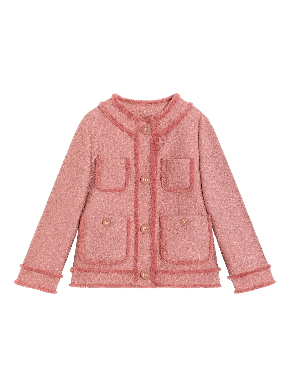 Твидовая куртка Dolce & Gabbana Kids, розовый