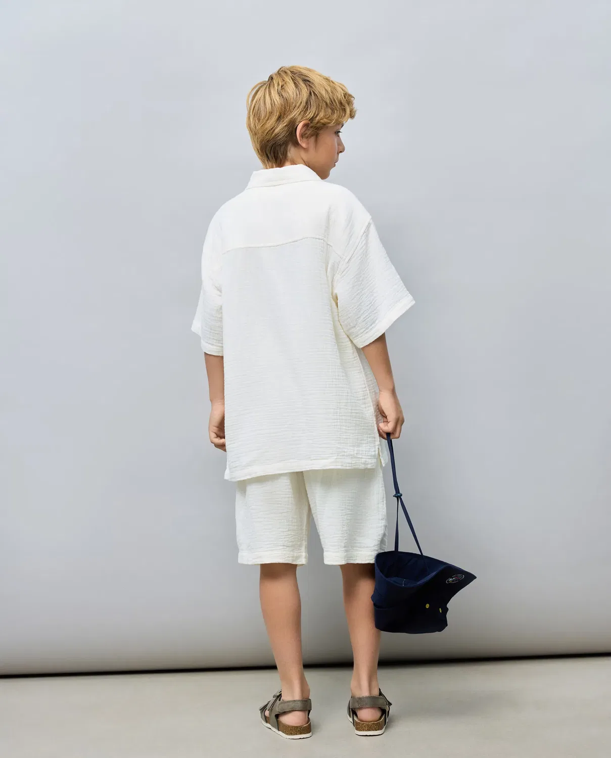 Детская рубашка с коротким рукавом из двойной марли Kids El Corte Inglés, Crudo — фото 3