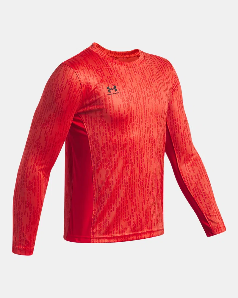 Футболка вратарская для мальчиков быстросохнущая UA Challenger Team Keeper UnderArmour, Racer Red/Black — фото 3