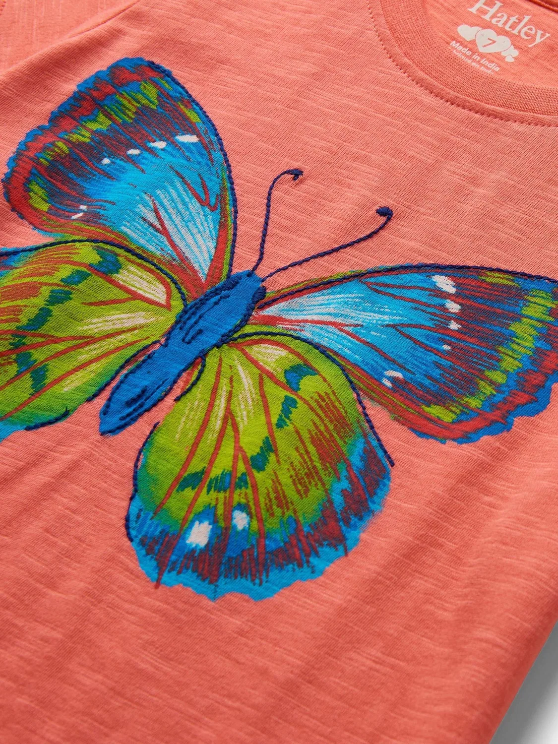 Футболка с галстуком спереди Hatley Orange Butterfly, оранжевый — фото 4