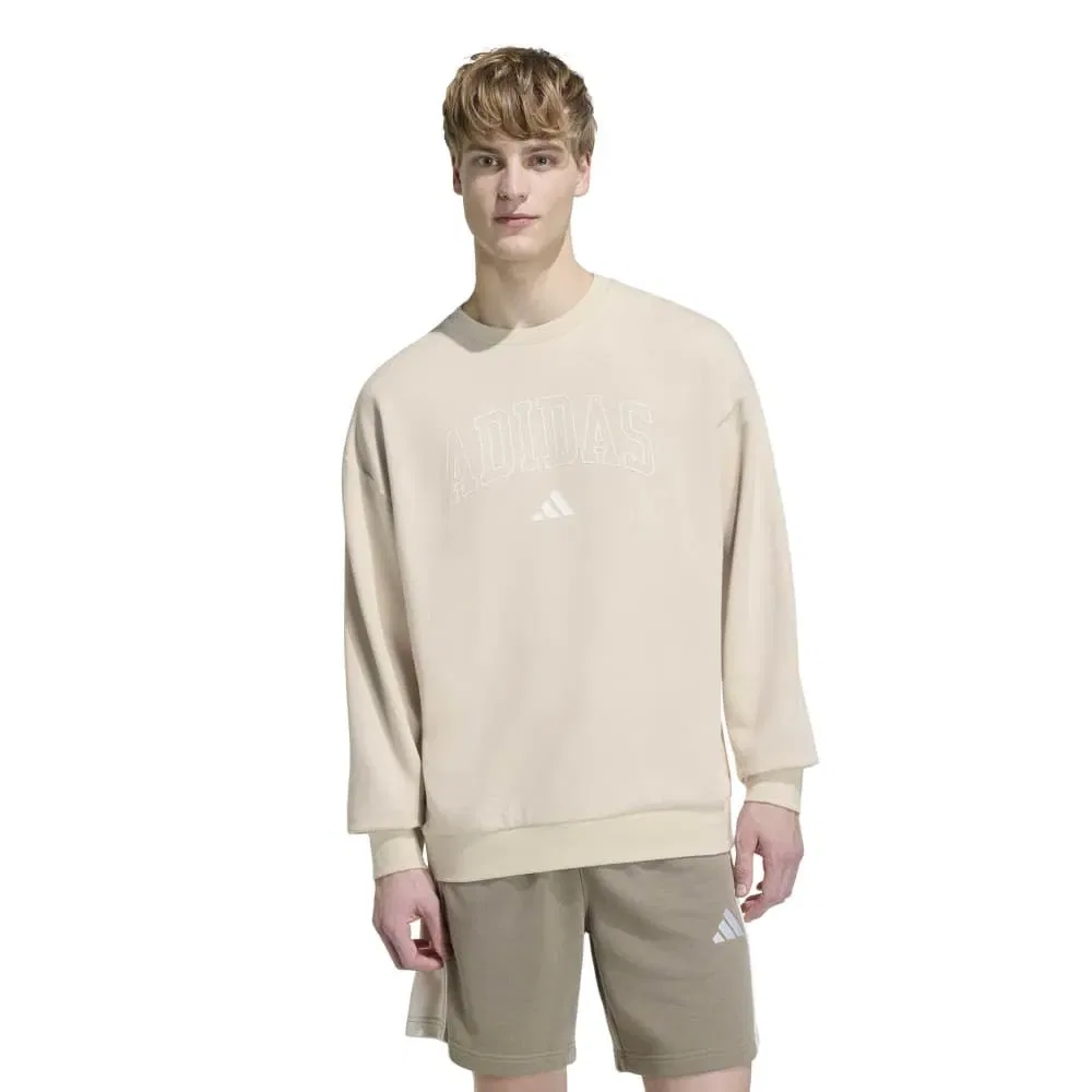 Мужской свитшот из футера с высоким воротником Seasonal Essentials Collegiate Adidas, Beige