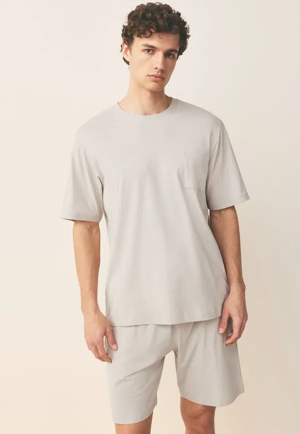Пижамный комплект из 3 предметов хлопковый Regular fit short sleeve set 3 pack Next Black, Brown, Neutral, черный/коричневый — фото 3