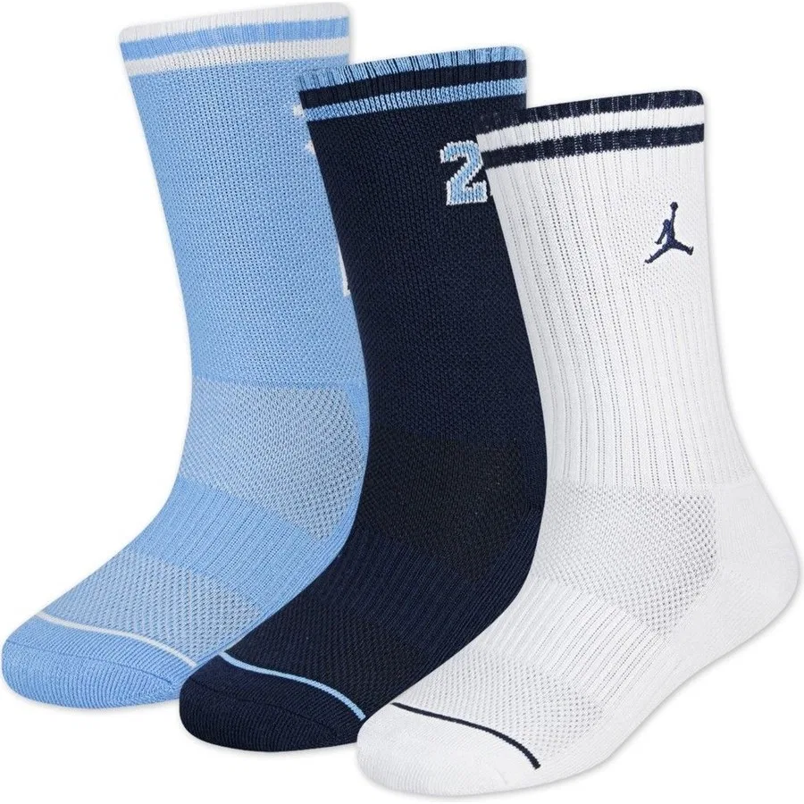 Комплект носков Nike Jordan Varsity Jersey 3pk Unisex, 3 пары, Темно-синий/Синий/Белый
