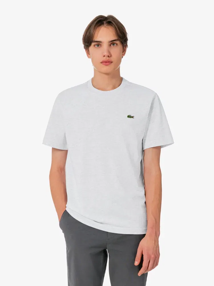 Футболка с коротким рукавом, хлопковая LACOSTE, Antique Silver — фото 4