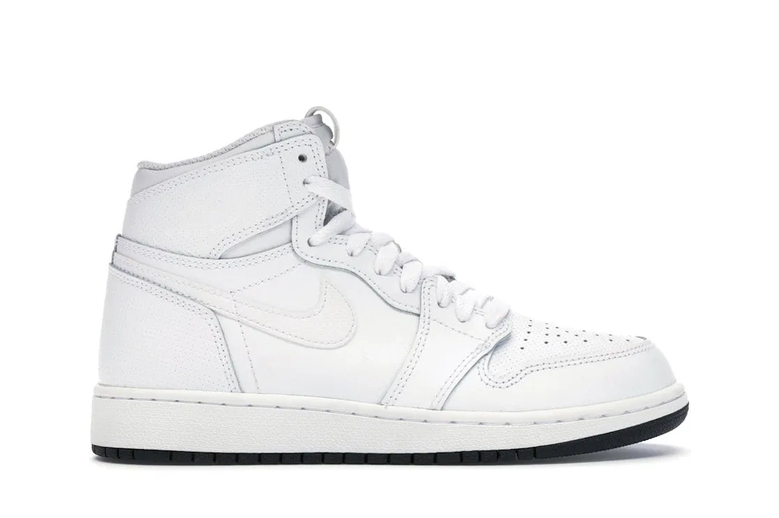 Детские кроссовки с перфорацией Jordan 1 Retro High Jordan, White/Black-White
