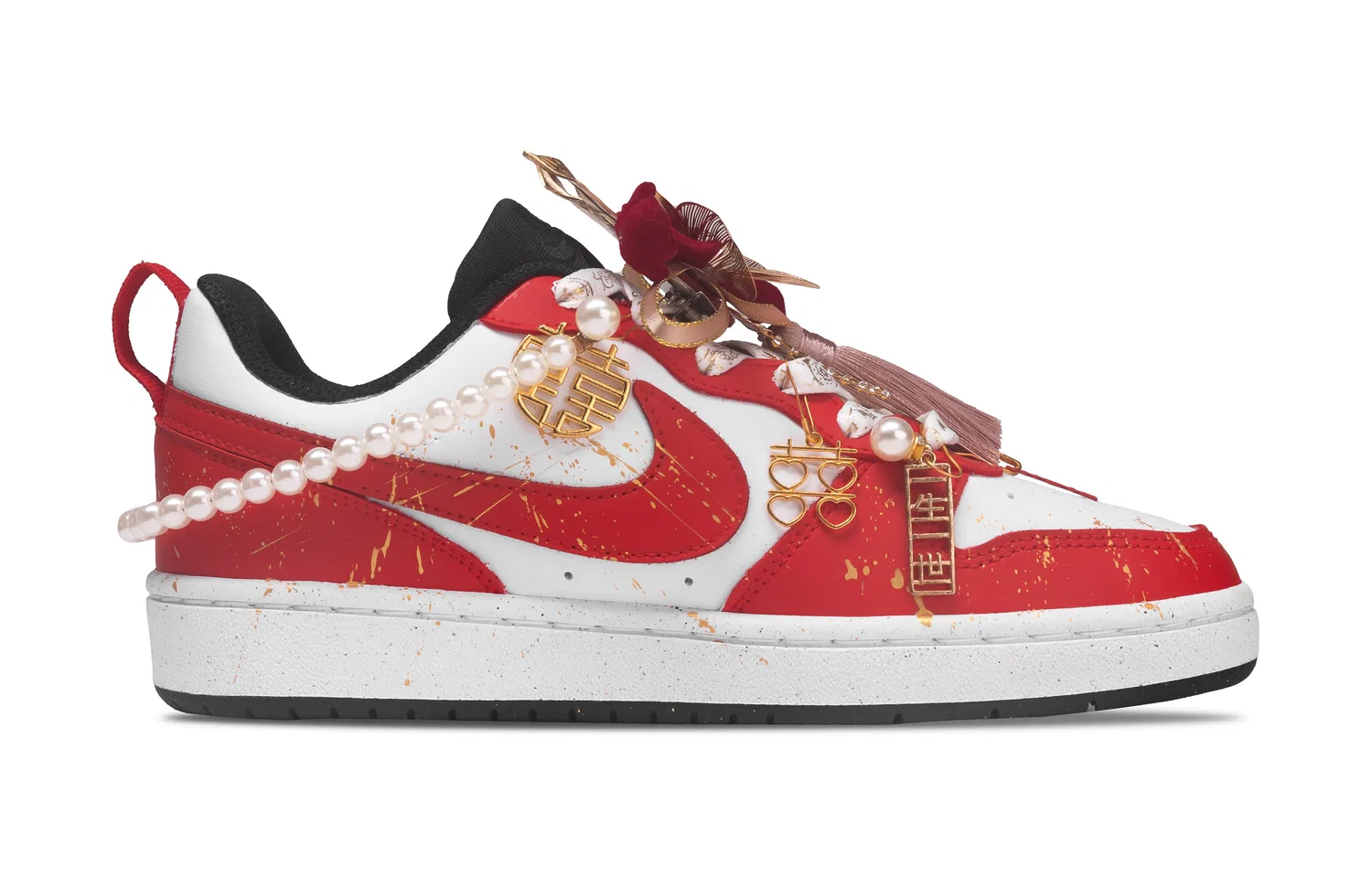 Детские скейтборд-кеды Nike Court Borough Low Top, Красный — фото 3