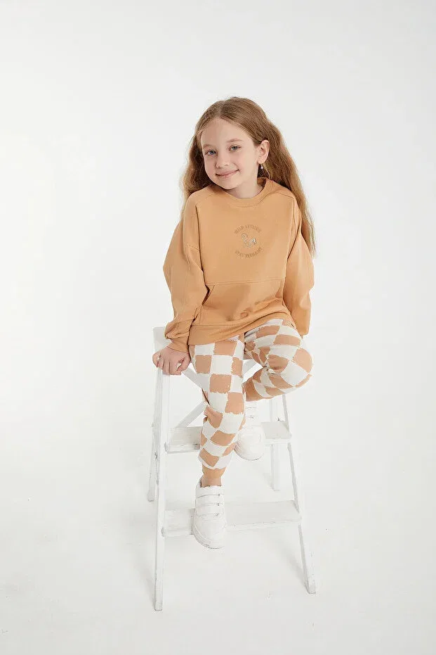 Детский спортивный костюм для девочек хлопковый Rolypoly Wild Stylish Camel, Camel Roly Poly — фото 3