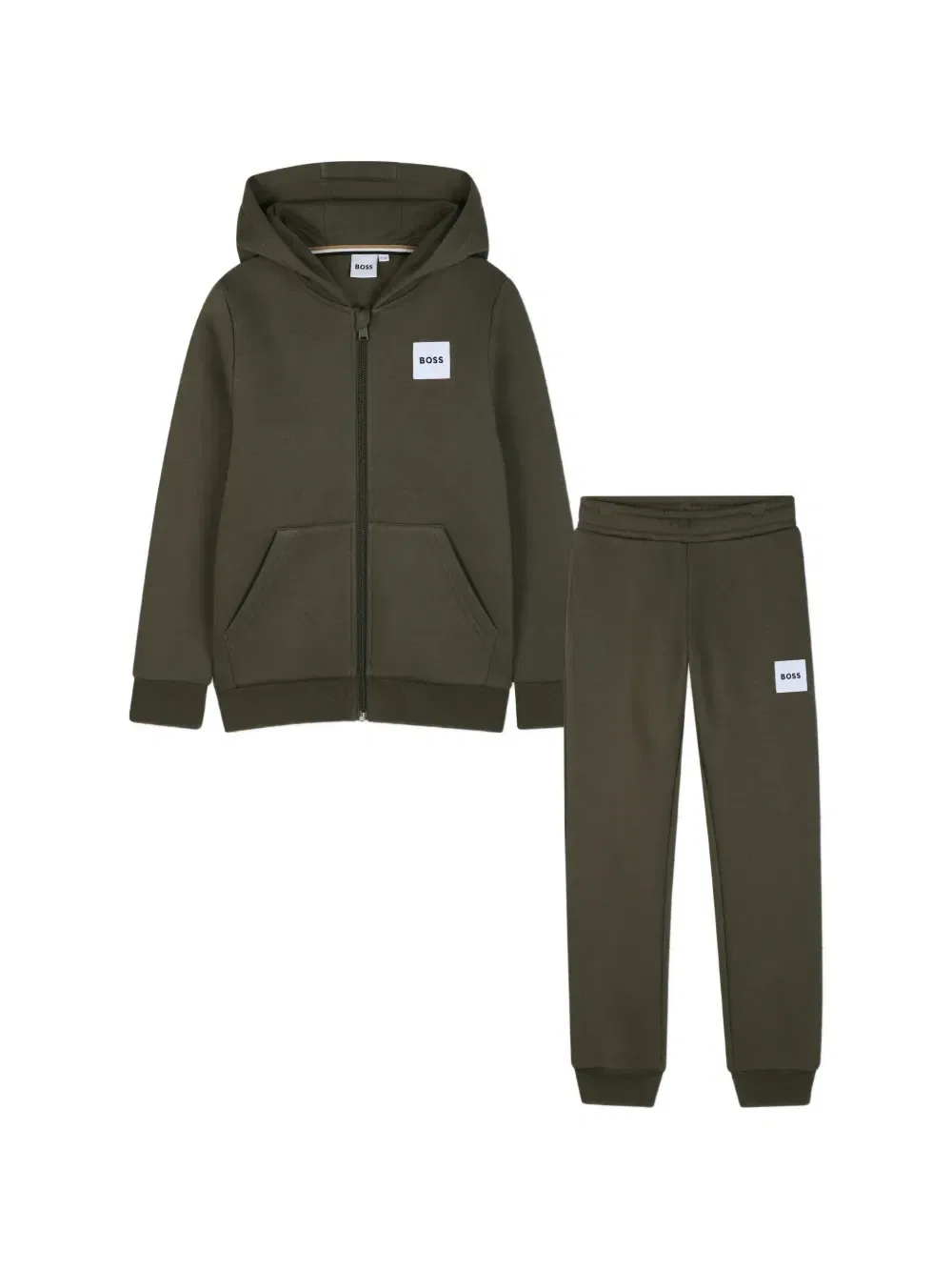 Спортивный костюм с нашивкой-логотипом Boss Kidswear, зеленый