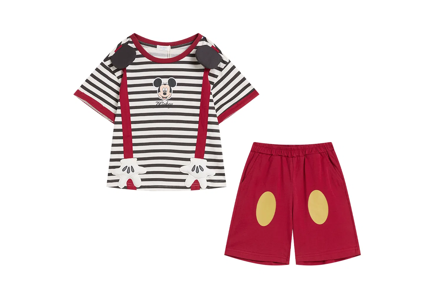 Детский комплект из футера с принтом Mickey GUKOO, Truffle Black