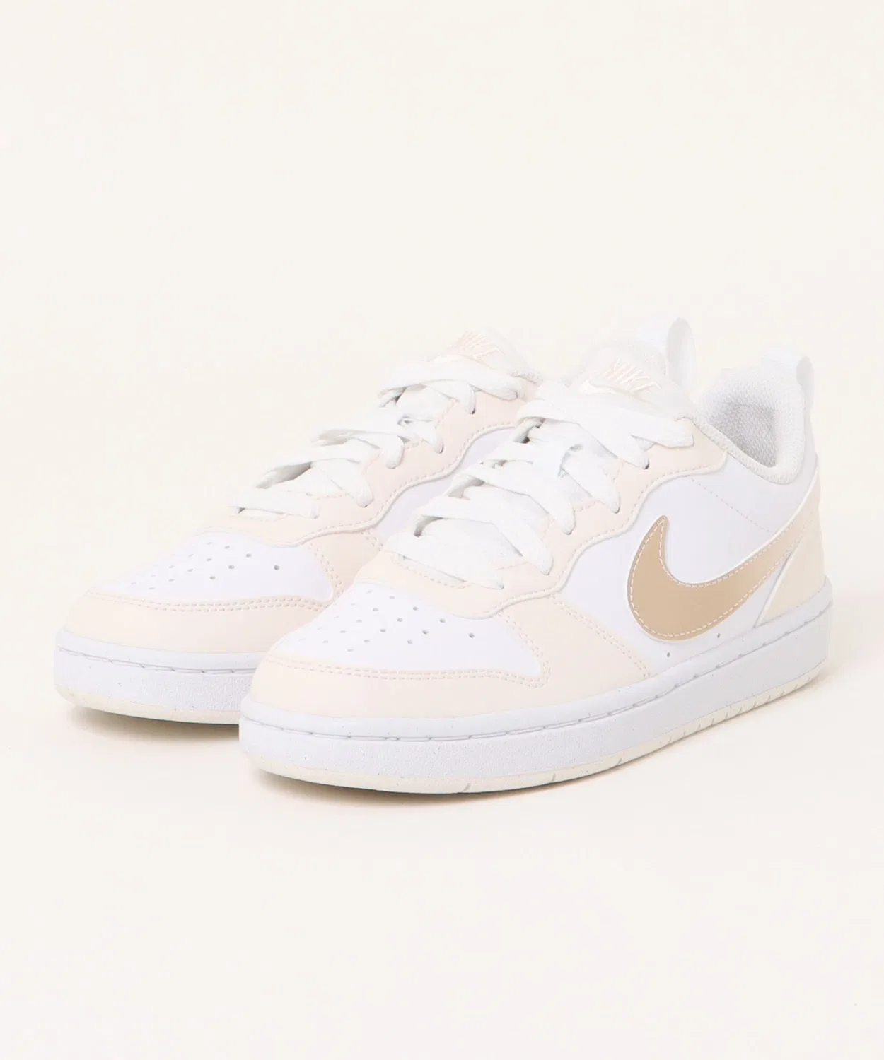 Детские кроссовки с низким верхом, на шнуровке, модель Court Borough Low BBall GS NIKE, Белый/Серый/Мел/Белый