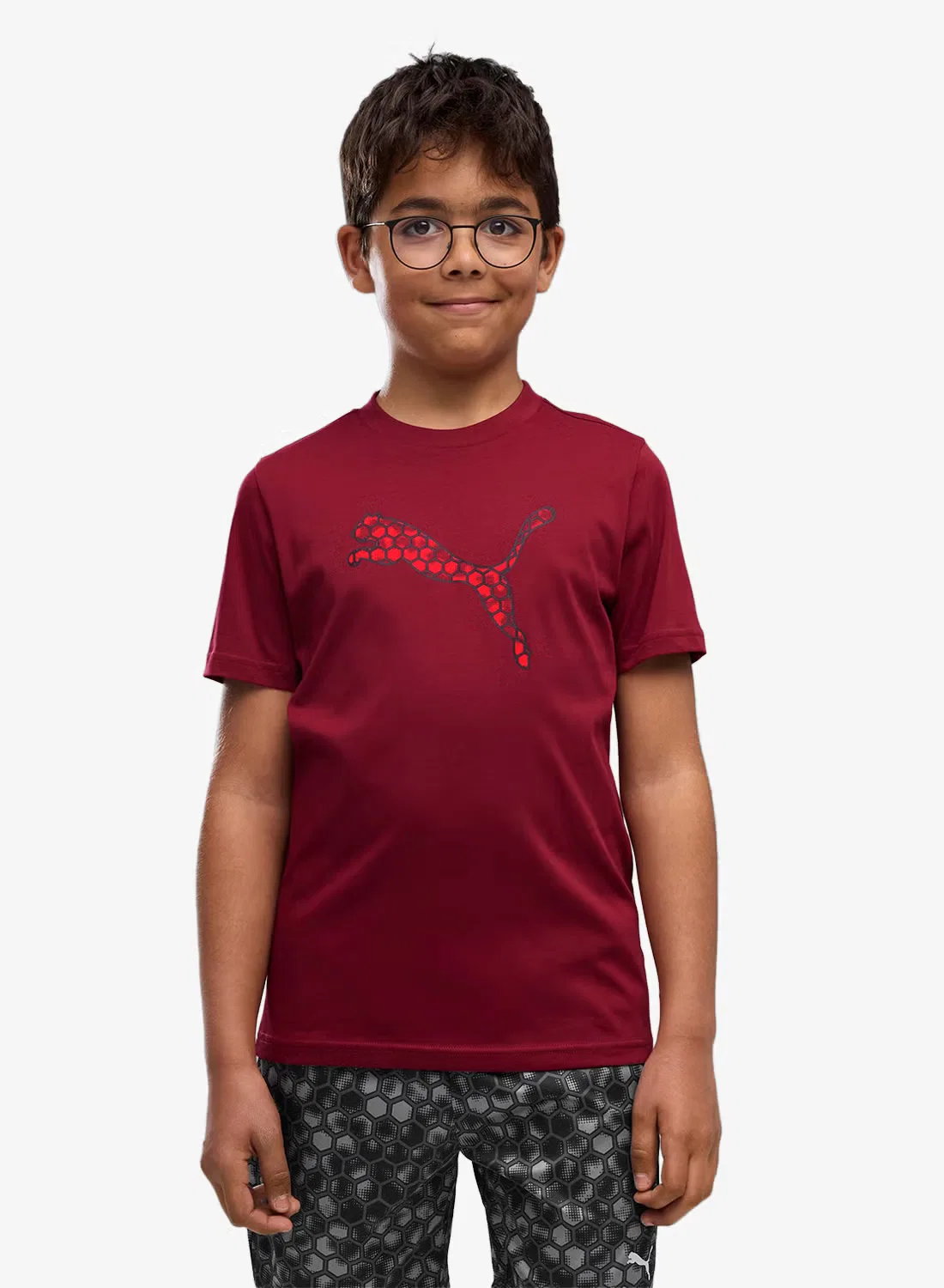 Футболка с крупным принтом Youth Active Big Graphic Puma, гранатовый