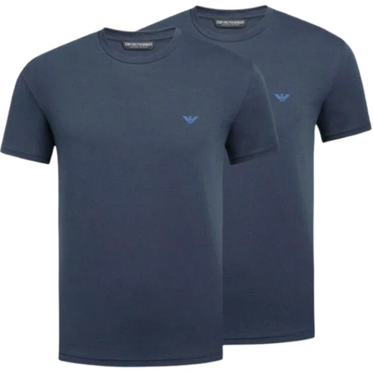 Мужская футболка с коротким рукавом, комплект из 2 штук, EMPORIO ARMANI, Navy Blue