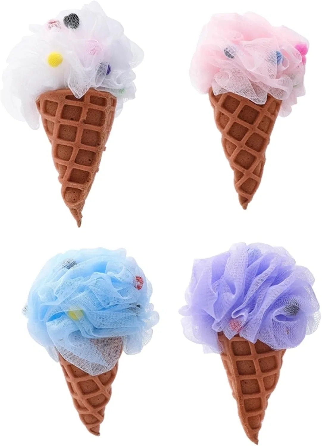 Мочалка для тела Ice, Luffa Body Scrub, PE-Material, 20x15 см, Синий Generisch — фото 2