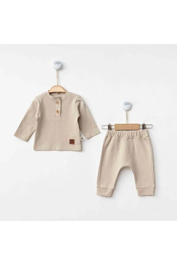 Детский комплект хлопковый с пуговицами Minimus, Brown