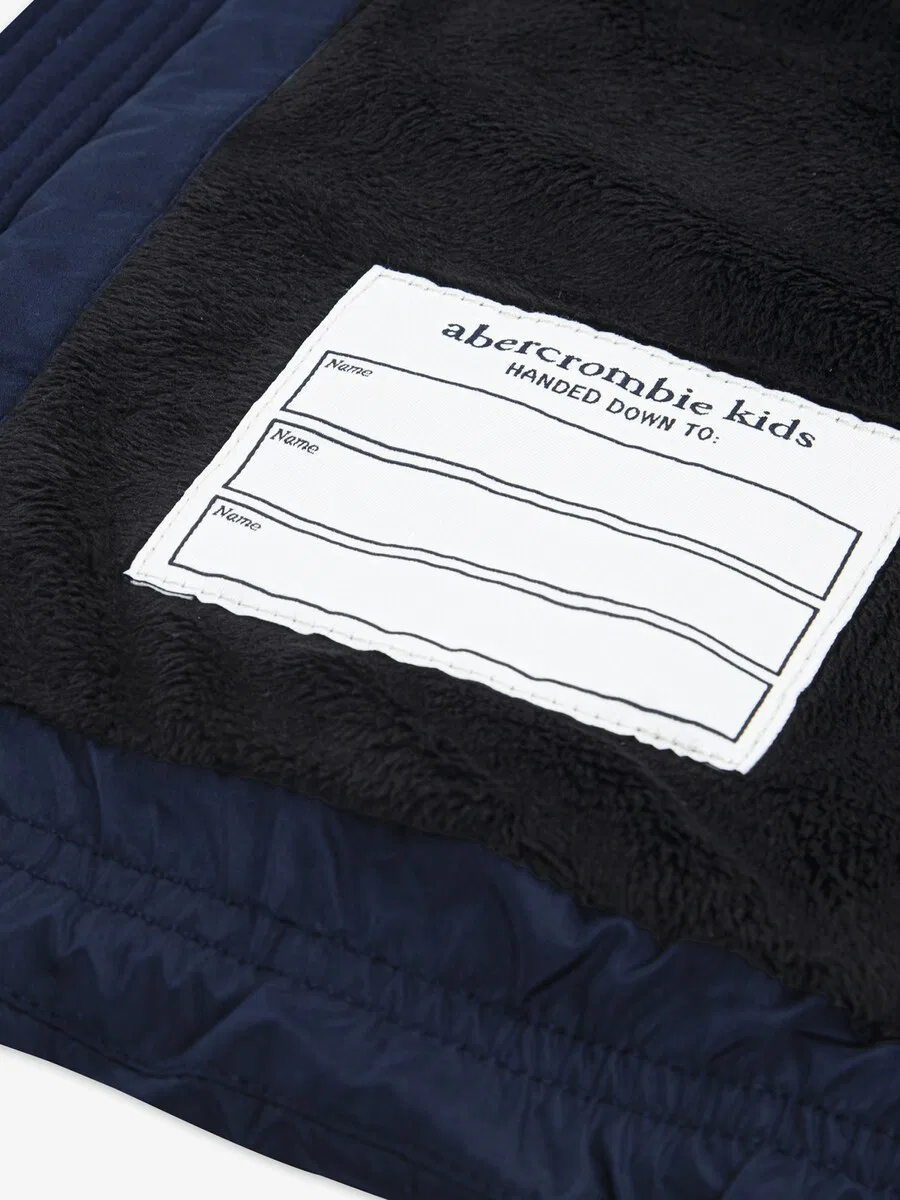 Зимняя куртка Abercrombie & Fitch темно-синего цвета — фото 3