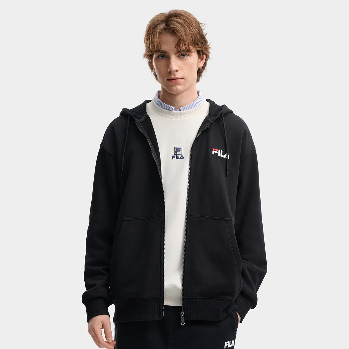 Детский худи с капюшоном FILA ORIGINALE, Jet Black BK — фото 4