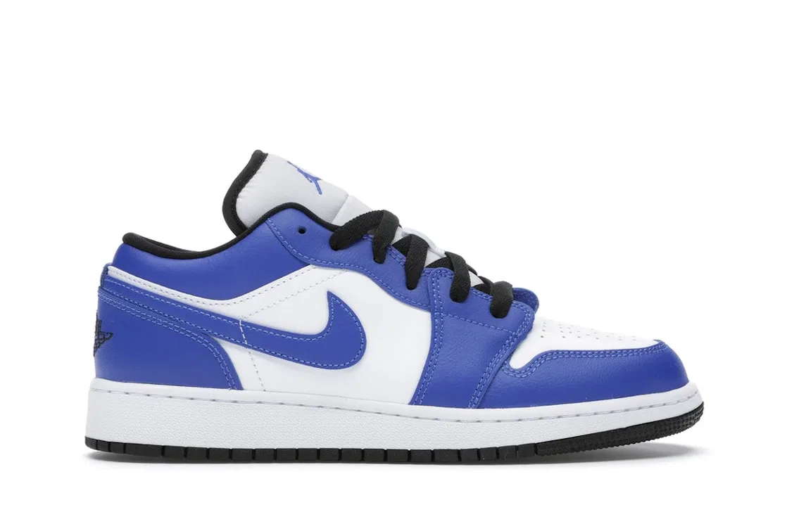 Детские кроссовки Lifestyle с принтом Jordan 1 Low Game Royal Jordan, White/Game Royal-Black