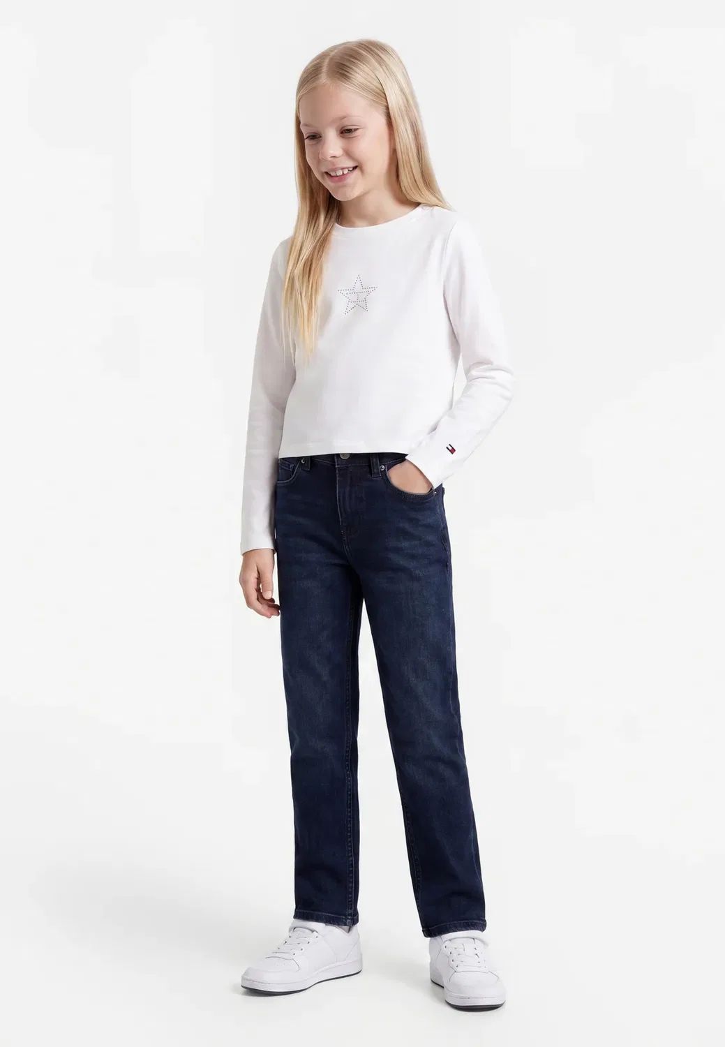 Футболка Stud star с длинными рукавами Tommy Hilfiger, White