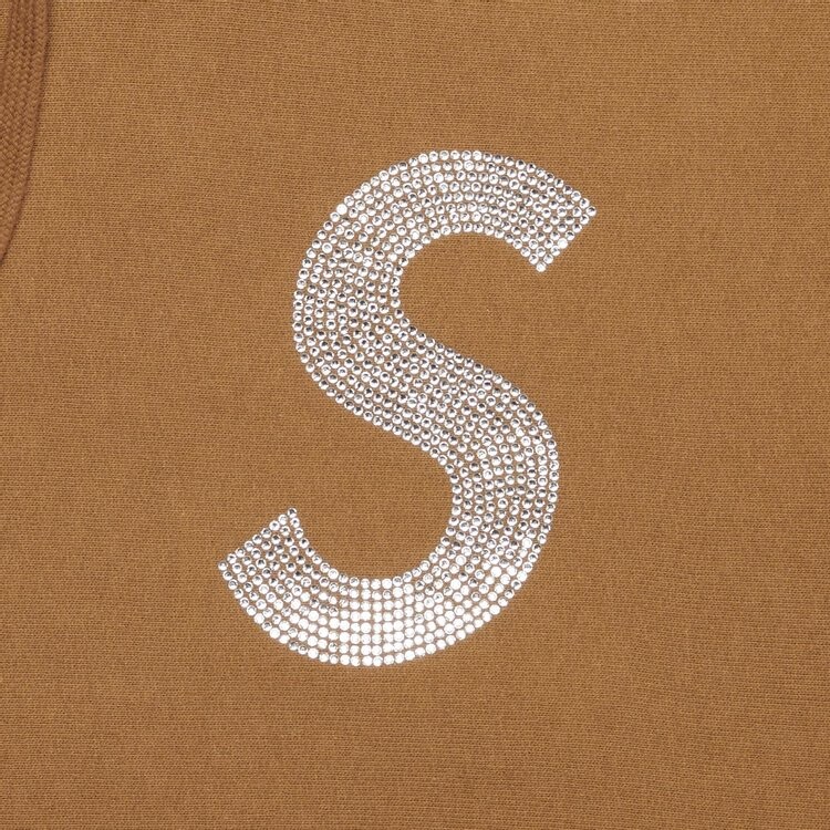 Толстовка Supreme x Swarovski S Logo Hooded Sweatshirt 'Brown', коричневый — фото 4