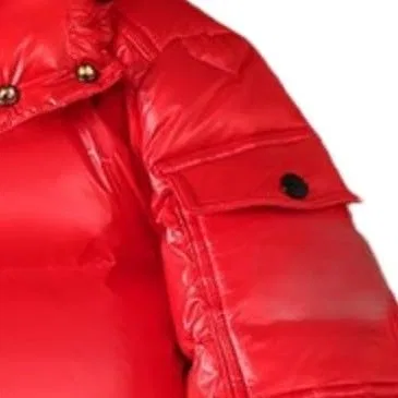 Женская куртка с принтом Women Winter Jackets Warm Windproof Short Quilted Glitter Hooded Zipper Pockets Cotton Padded Winter Coats for Women, Red — фото 2