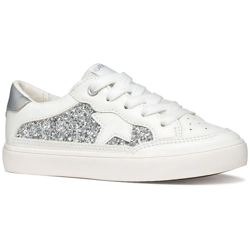 Детские кроссовки для девочек спортивные J Gisli Girl B Geox, White Lt Silver — фото 2