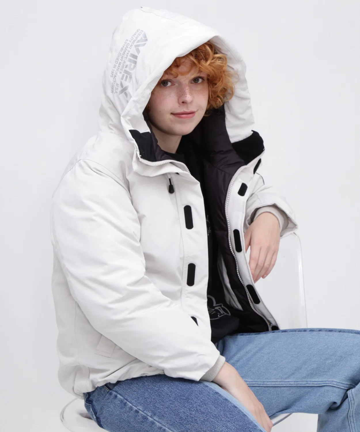 Детский пуховик с капюшоном MILITARY FUNCTION DOWN Ⅱ AVIREX, Light Grey