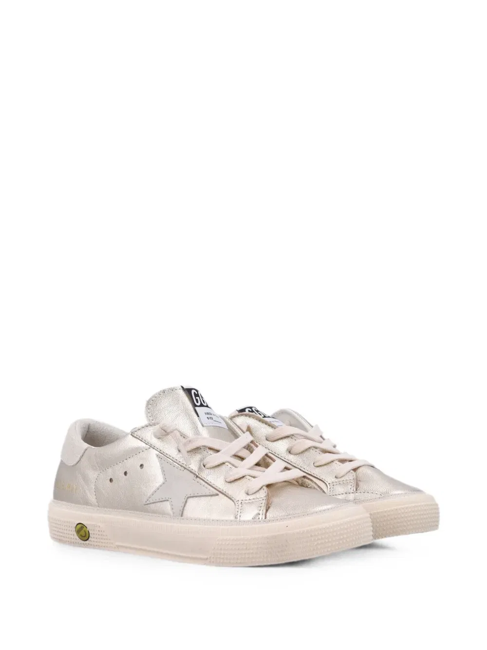 Кроссовки May со звездной нашивкой Golden Goose Kids, золотой — фото 3