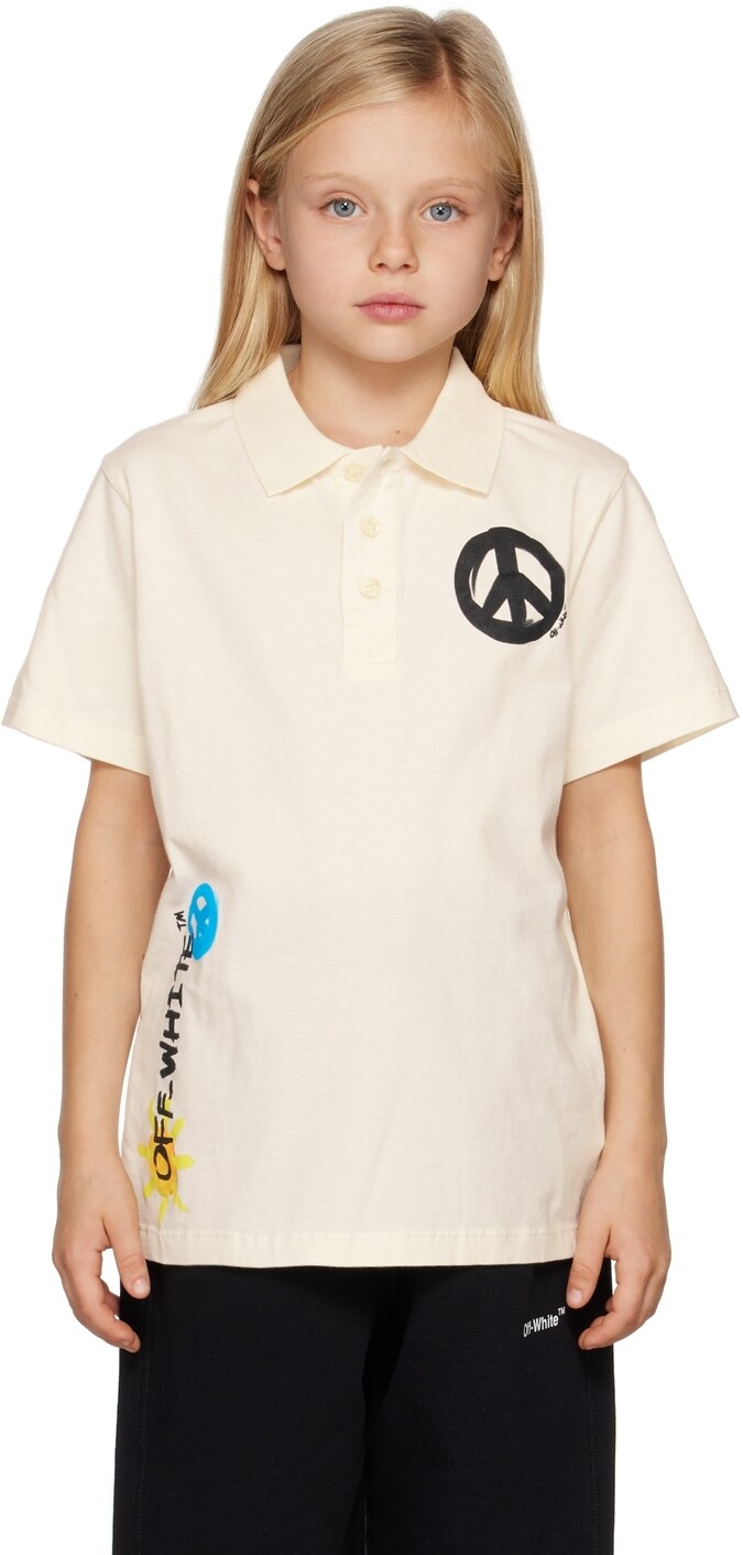 

Детская футболка-поло Off-White Sun & Peace, Белый, Детская футболка-поло Off-White Sun & Peace