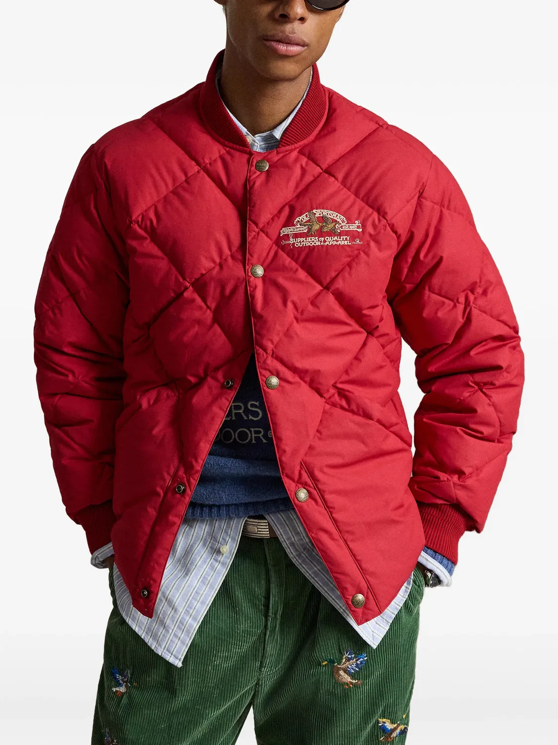 Стеганый бомбер Gysr Polo Ralph Lauren, красный — фото 3