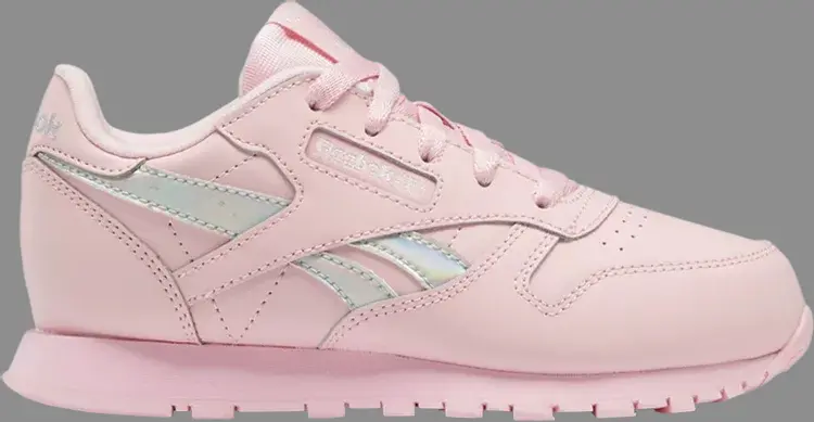 

Кроссовки classic leather little kid 'pink glow iridescent' Reebok, розовый, Розовый;серый, Кроссовки classic leather little kid 'pink glow iridescent' Reebok, розовый