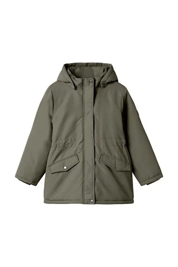 Детское пальто-парка для девочек с капюшоном Nkfmarlow Name It, Green