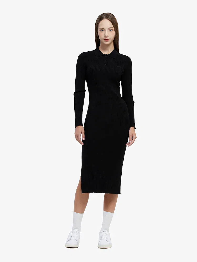 Платье поло LACOSTE Rayon, с воротником, повседневное