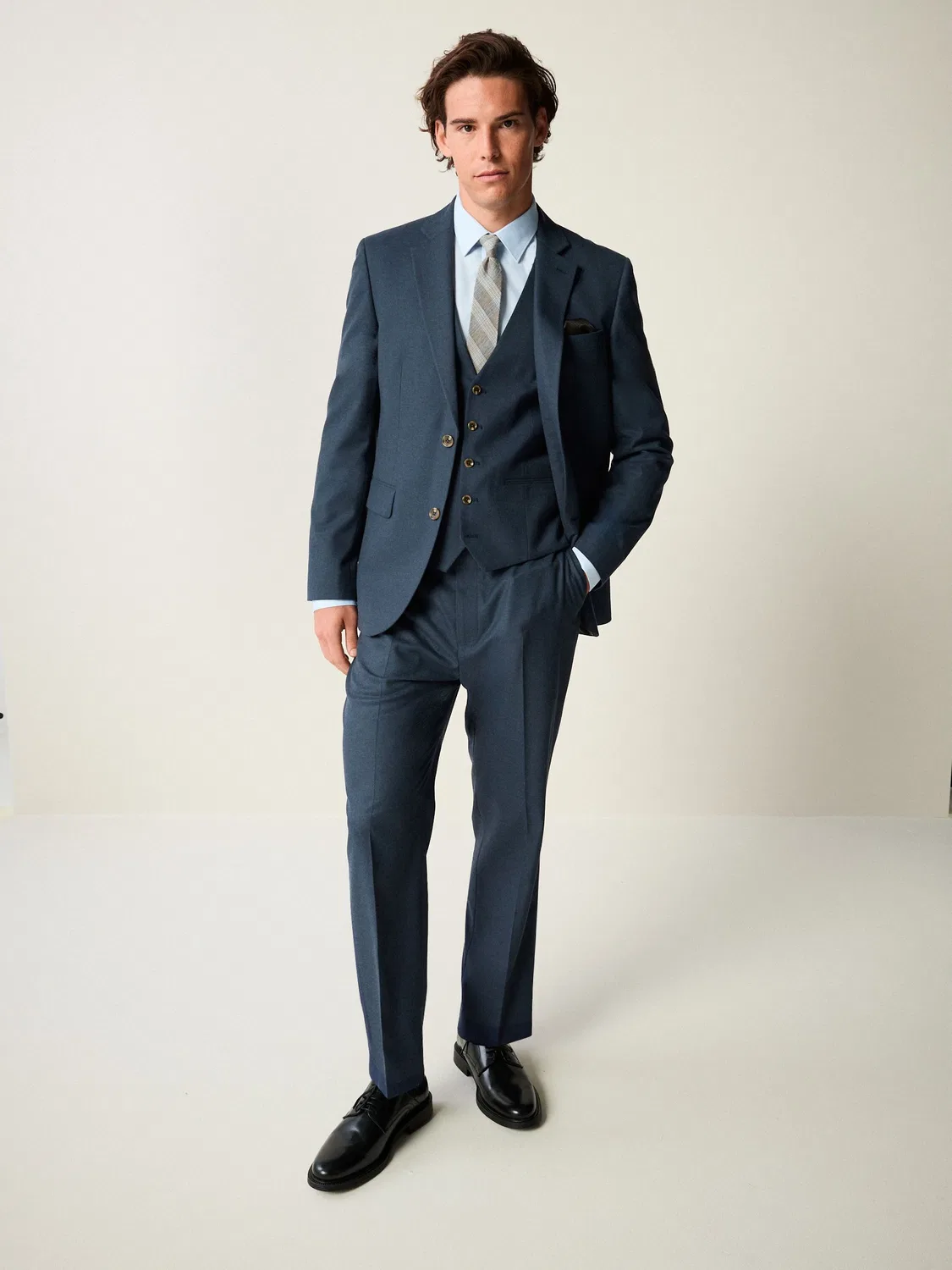 Жилет Slim Fit из фланели Next, синий — фото 2