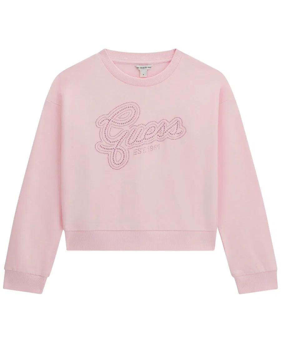 Свитшот с длинным рукавом, с логотипом GUESS, Pink