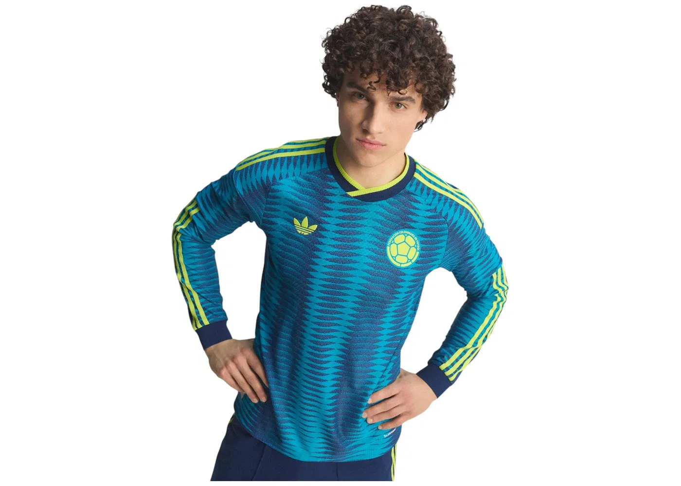 Мужская футбольная джерси с длинным рукавом Jersey Adidas, Mystery Petrol/Team Navy Blue