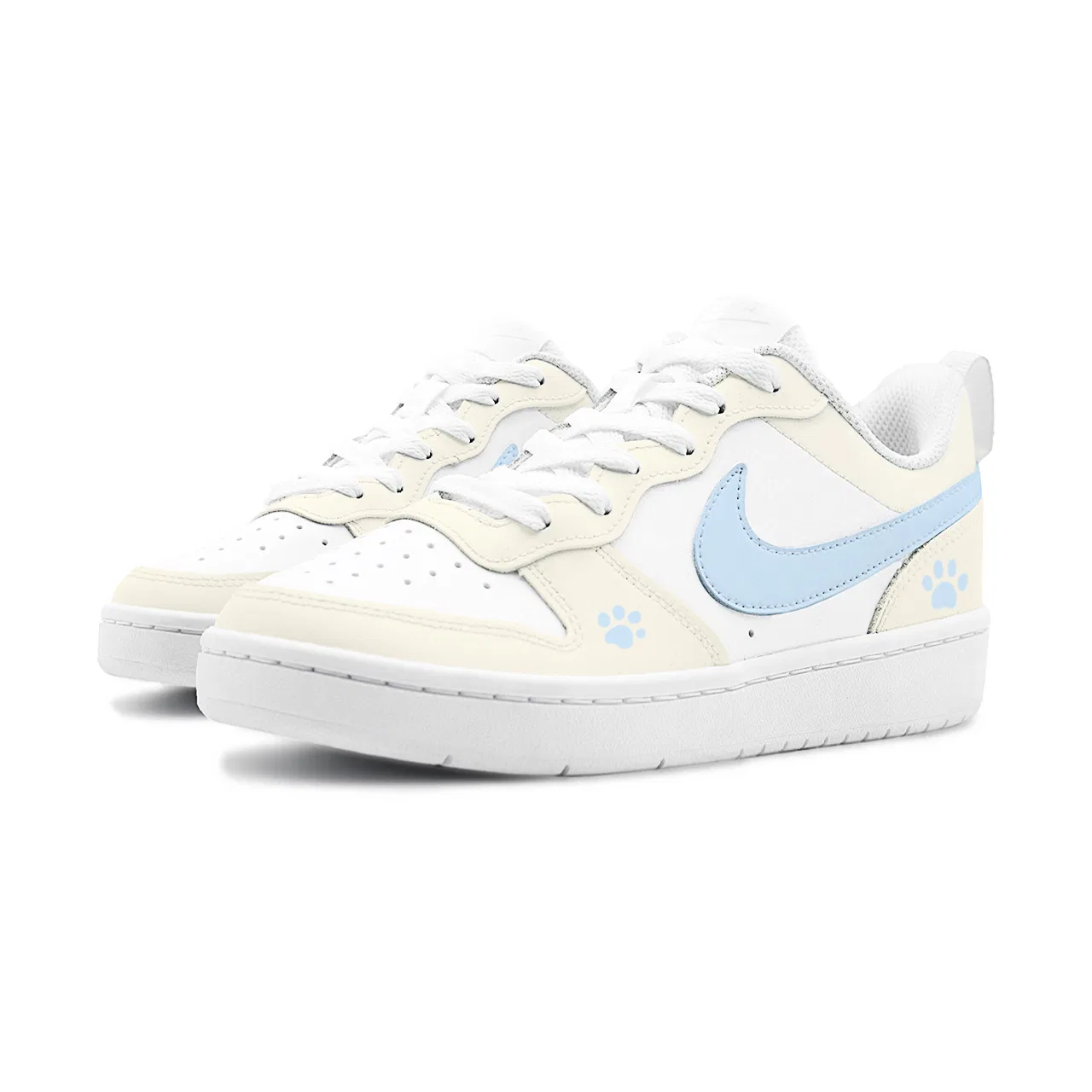 Детские кастомные кроссовки с принтом Манго Кэт По, Nike, Blue Yellow — фото 4