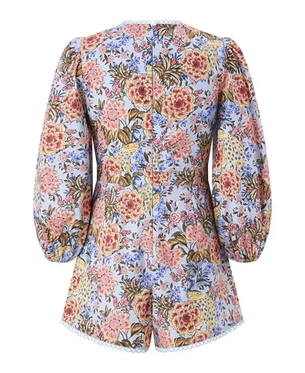 Детский комбинезон для девочек с длинным рукавом Iliana Sleeve Cotton Romper Marlo Kids, Floral — фото 2