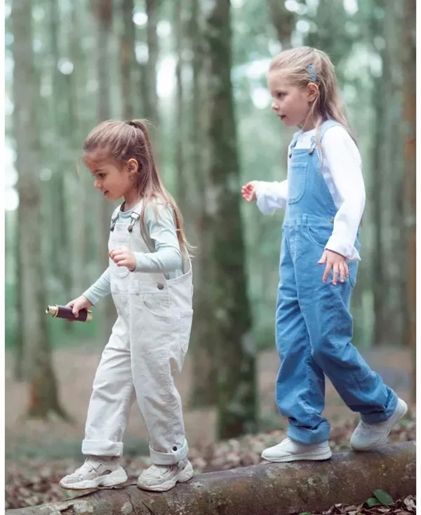Детский комбинезон из вельвета Dotty Dungarees, бежевый — фото 4