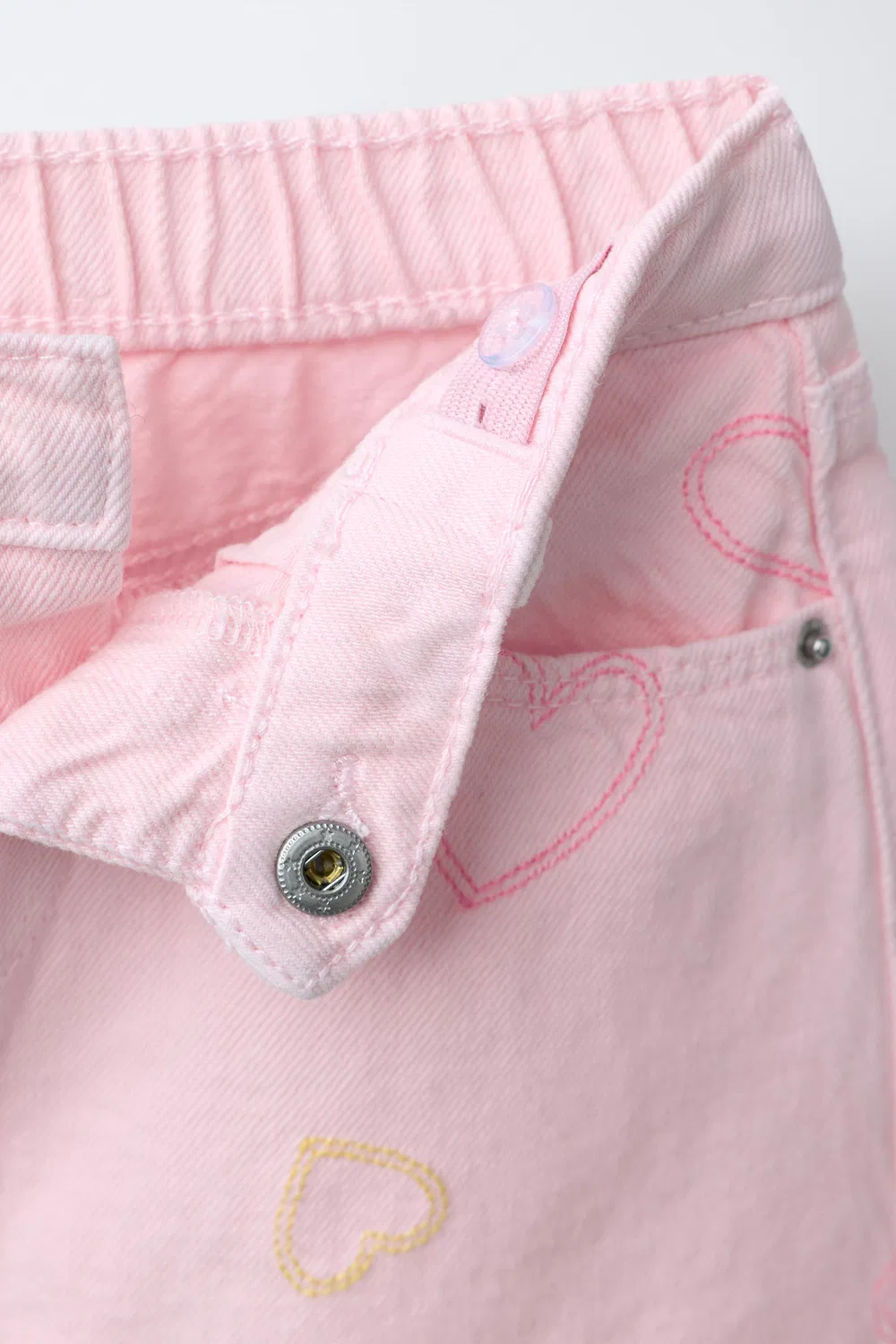 Юбка из саржи с вышитыми сердечками ZARA, Pink — фото 3