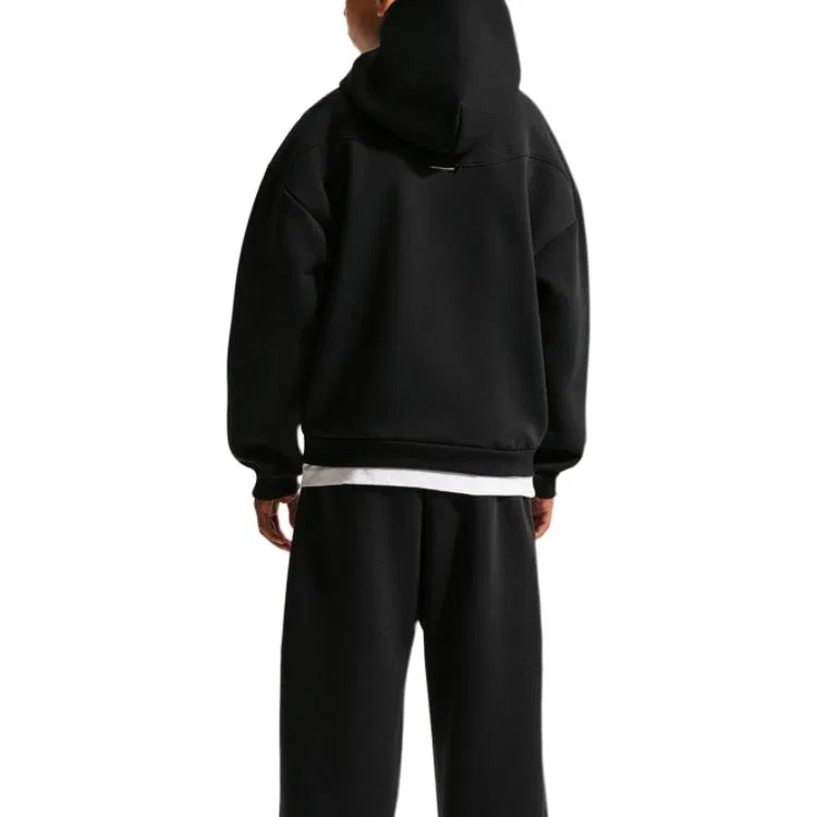 Детский свитшот с капюшоном Nike Kids, Black/Light Ivory White — фото 3