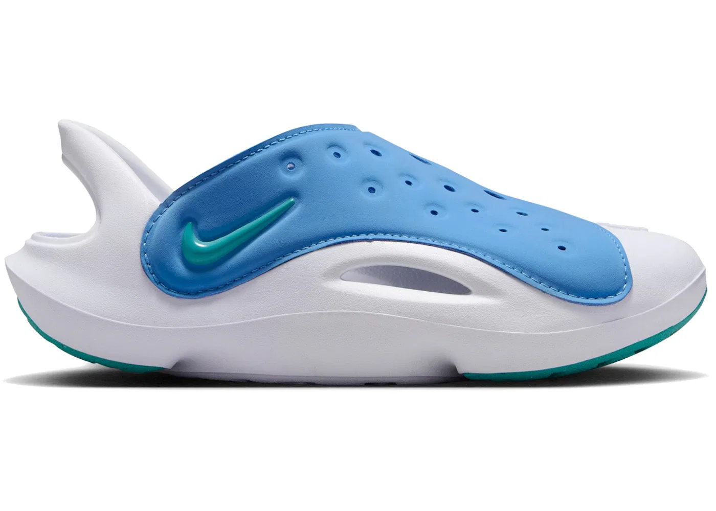 Детские сандалии-слайды Nike Aqua Swoosh, Blue Beyond/White/Dusty Cactus