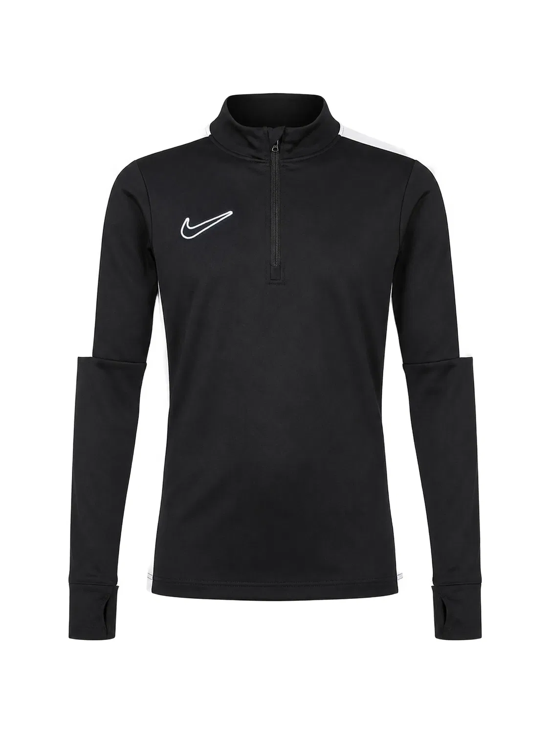 Толстовка Dri-FIT Academy с застежкой-молнией на четверть длины Nike Kids, черный