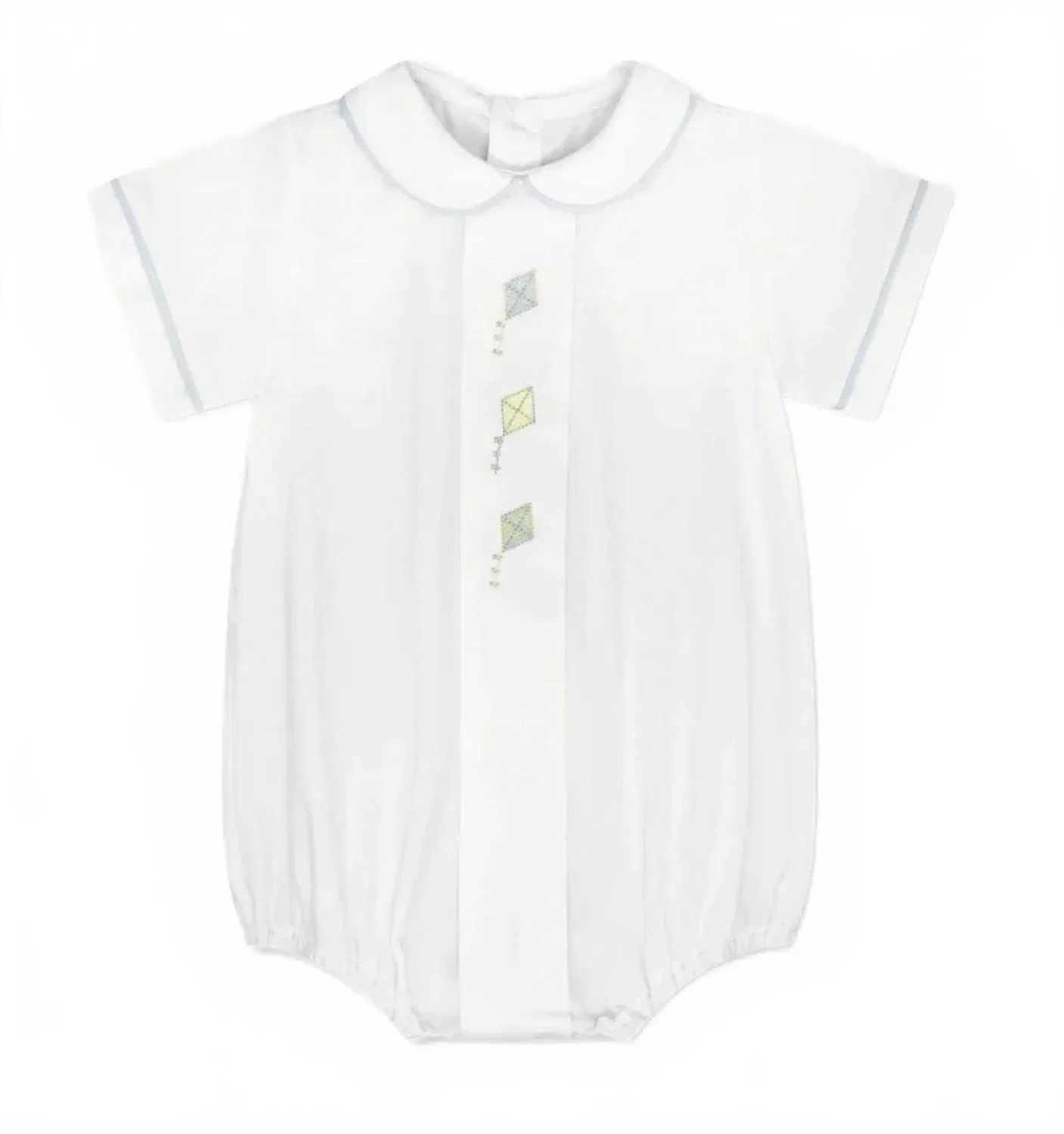 Детский боди-комбинезон с вышивкой Palmer Bubble Playsuit Lullaby Set, Classic White With Kite Embroidery — фото 3