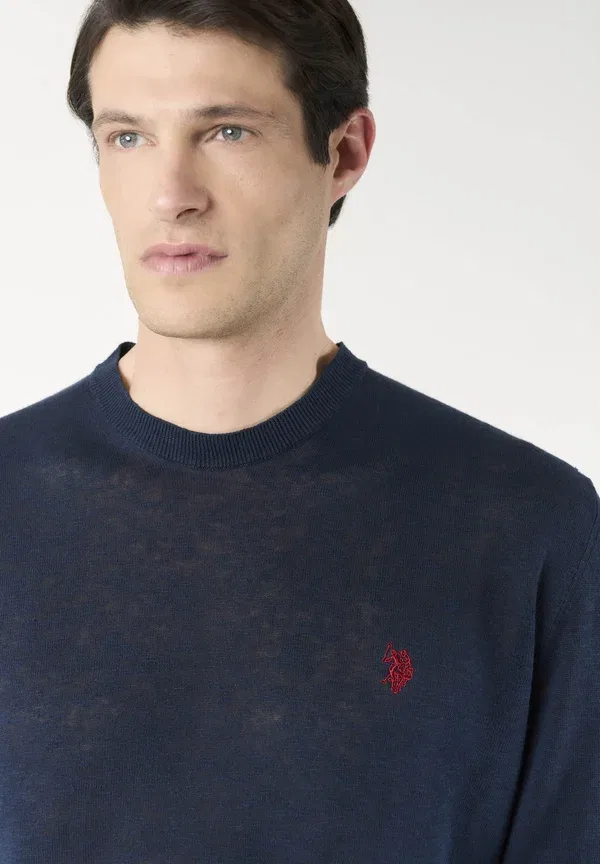 Джемпер из льна и хлопка Jumper U.S. Polo Assn., blu, синий — фото 4