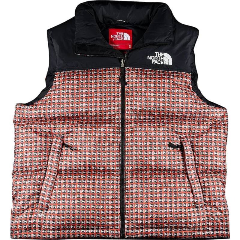 Жилет Supreme x The North Face Studded Nuptse Vest, красный — фото 2